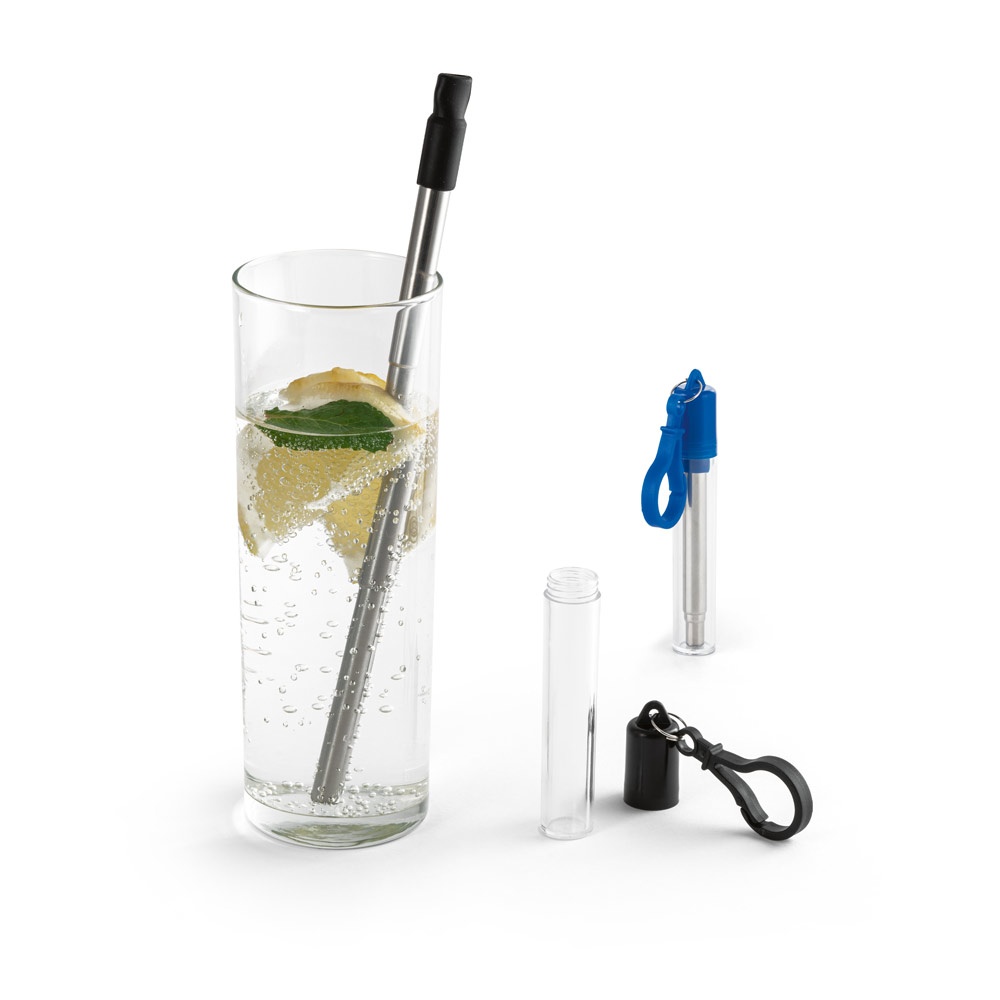 ST94057 - Canudo Inox Retrátil com Escova e Estojo